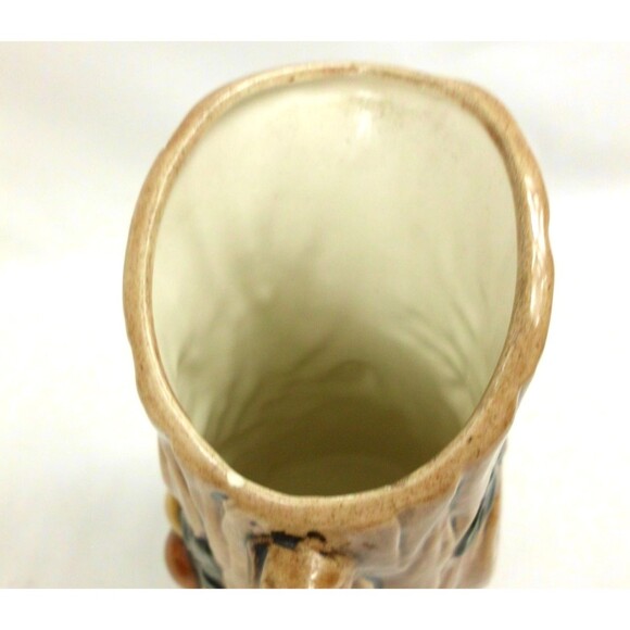 Vintage 1970's Mushroom Tree Stump Creamer Pitcher Hand Painted Cottagecore 7 In - Picture 4 of 5